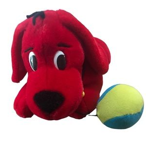 VTG Clifford The Big Red Dog Yellow Bone Collar Ball Scholastic Plush 11…